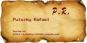 Pulszky Rafael névjegykártya